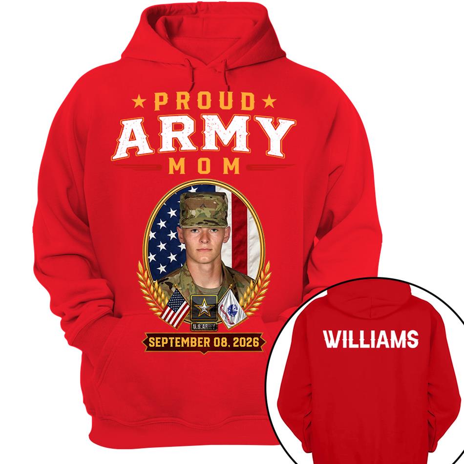 Proud Army Mom Custom Photo Shirt For Proud Military Mom Dad Sister Grandma Family Members Graduate Day Shirt H2511 Trna