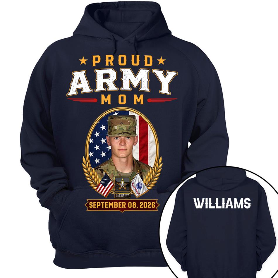 Proud Army Mom Custom Photo Shirt For Proud Military Mom Dad Sister Grandma Family Members Graduate Day Shirt H2511 Trna