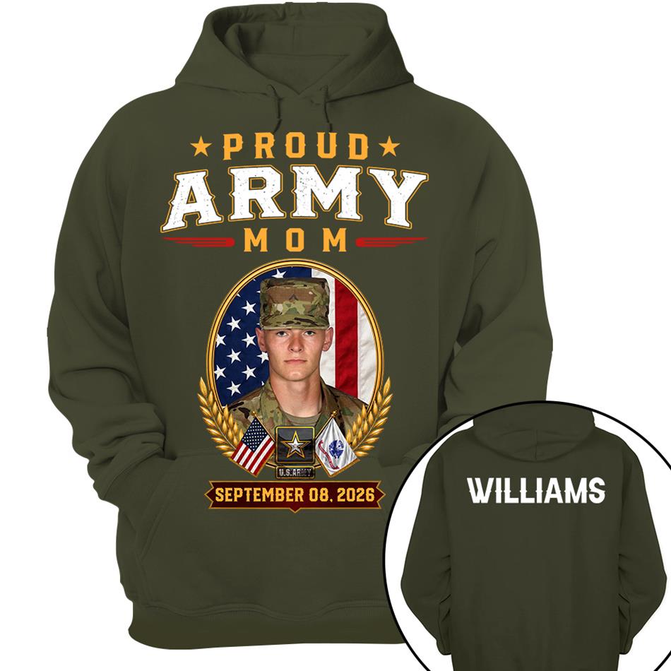 Proud Army Mom Custom Photo Shirt For Proud Military Mom Dad Sister Grandma Family Members Graduate Day Shirt H2511 Trna
