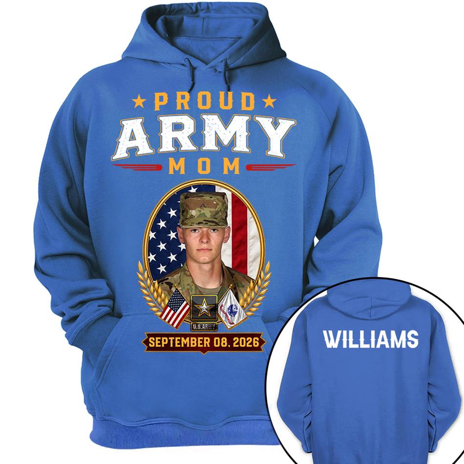 Proud Army Mom Custom Photo Shirt For Proud Military Mom Dad Sister Grandma Family Members Graduate Day Shirt H2511 Trna