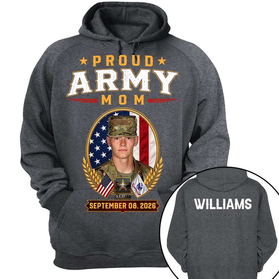 Proud Army Mom Custom Photo Shirt For Proud Military Mom Dad Sister Grandma Family Members Graduate Day Shirt H2511 Trna