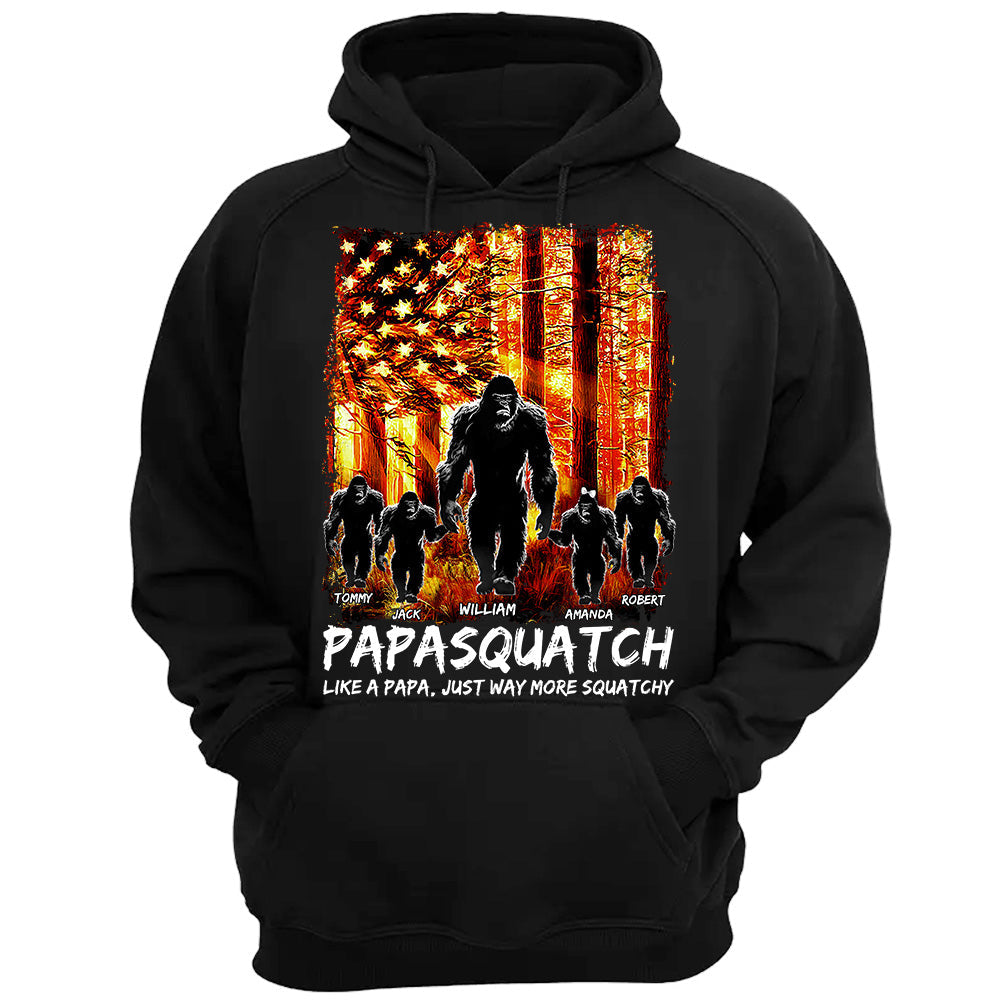 Papasquatch American The Sun Flag Personalized Shirt For Dad Grandpa Father's Day Gift H2511