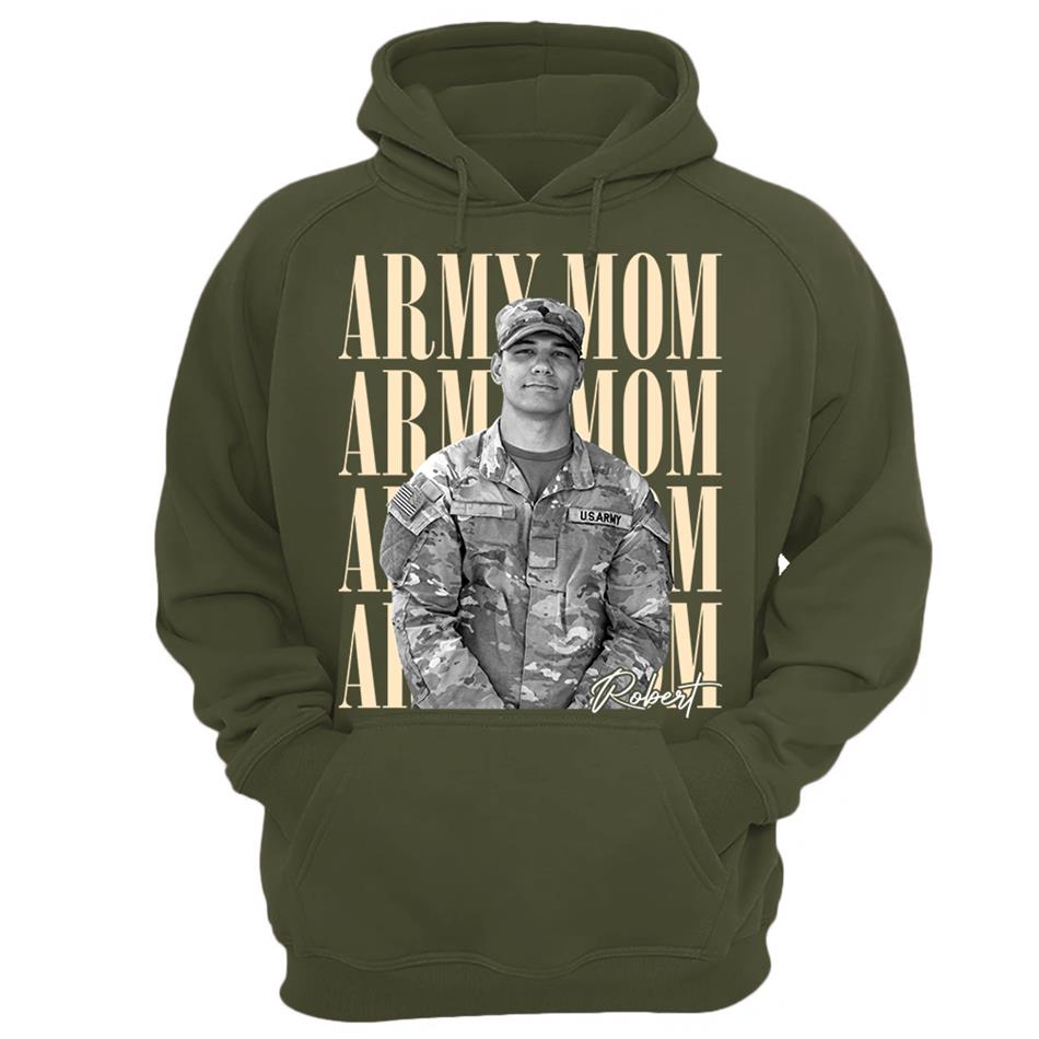 Retro Vintage Photo And Proud Military Family - Personalized Shirt Custom Graduate Picture Shirt Military Family Matching Shirt H2511 Trna