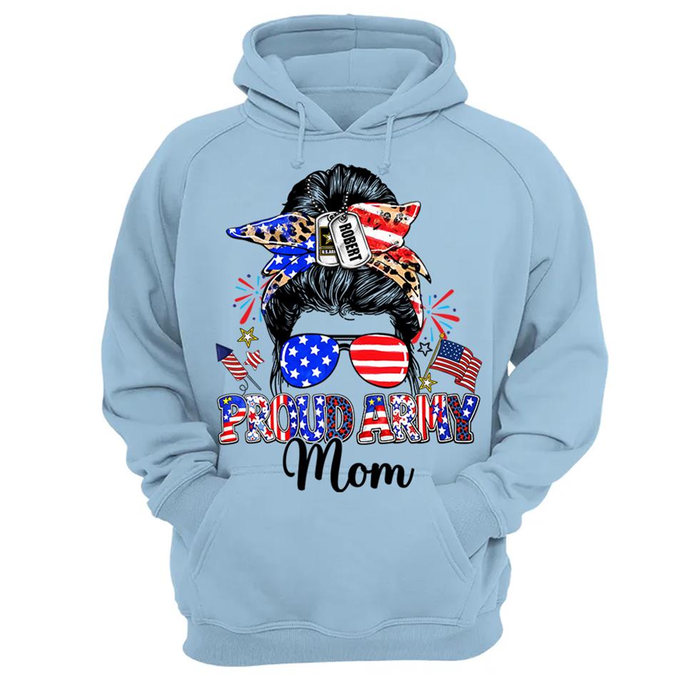 Proud Army Mom Custom Shirt For Proud Military Mom Sister Wife Grandma 4Th July Shirt H2511 Trna