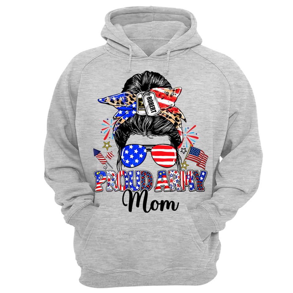 Proud Army Mom Custom Shirt For Proud Military Mom Sister Wife Grandma 4Th July Shirt H2511 Trna