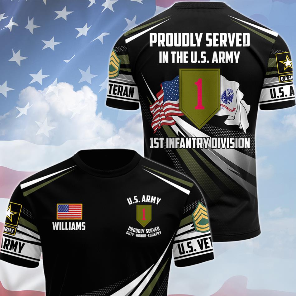 Custom Branch Division Rank Proudly Served Duty Honor Country Personalized All Over Print Shirt For Veteran Dad Grandpa Veterans Day Gift H2511 Trna