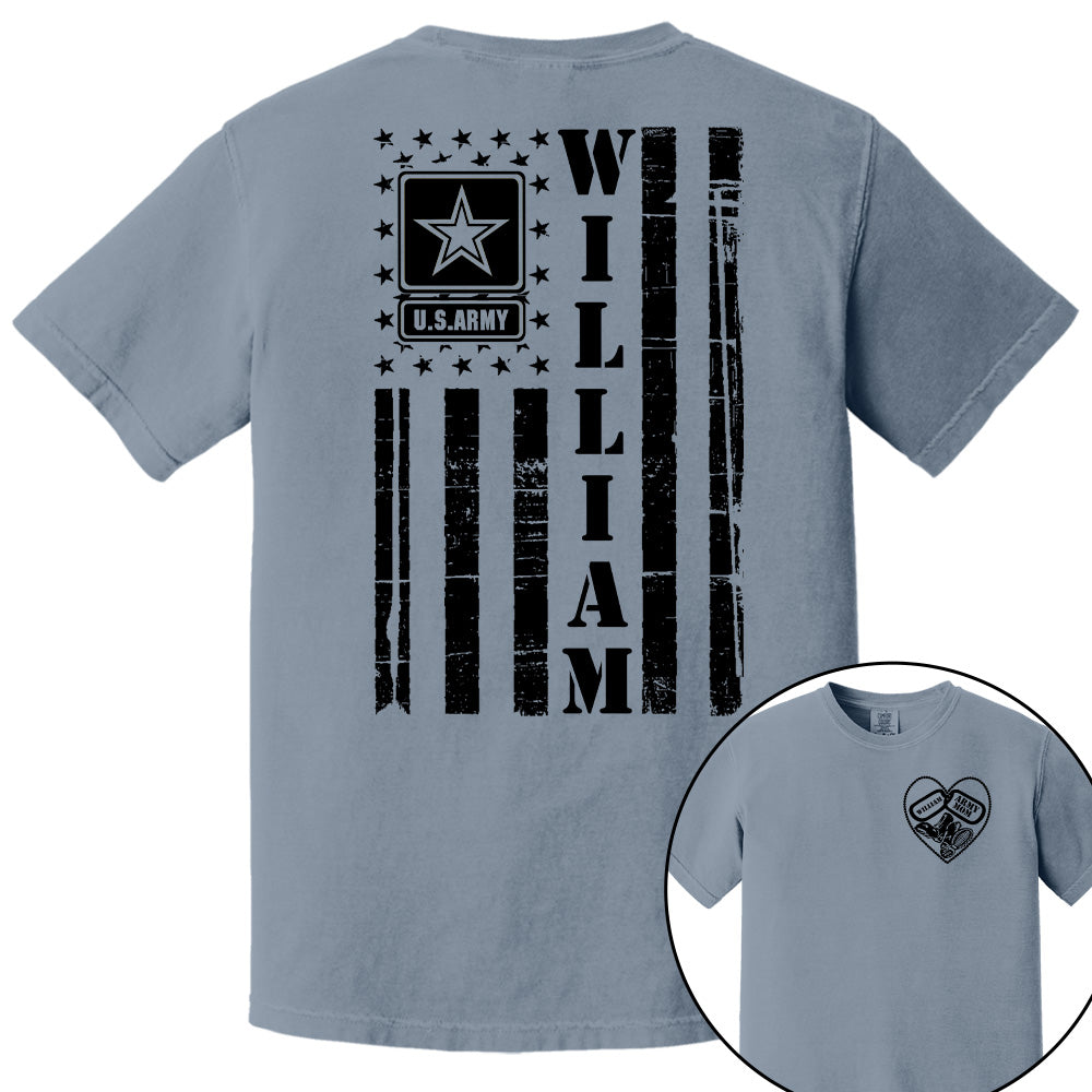 Proud Army Mom Distressed American Flag Custom Shirt for Military Family Members Military Graduate Family Shirt H2511 Pt99
