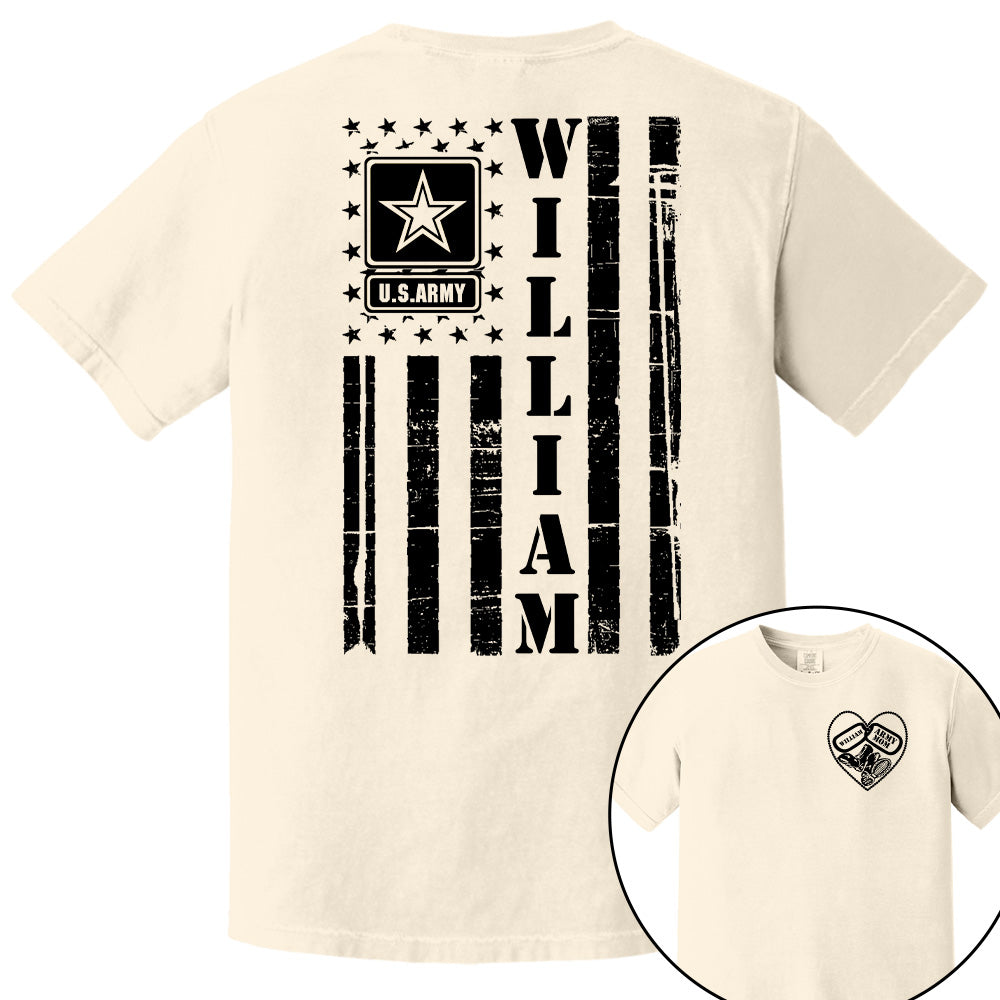 Proud Army Mom Distressed American Flag Custom Shirt for Military Family Members Military Graduate Family Shirt H2511 Pt99