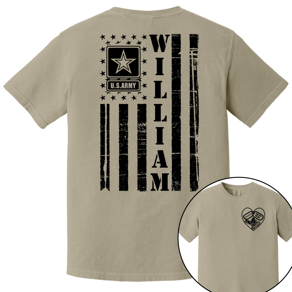 Proud Army Mom Distressed American Flag Custom Shirt for Military Family Members Military Graduate Family Shirt H2511 Pt99