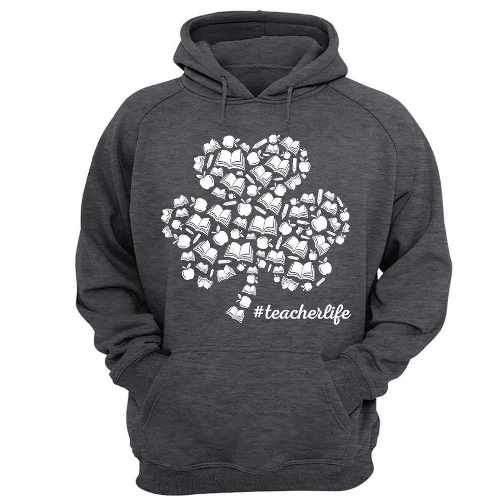 Shamrock Books Apple Pencil Teacher Element T-Shirt Patrick Day Teacher Life H2511 Do99