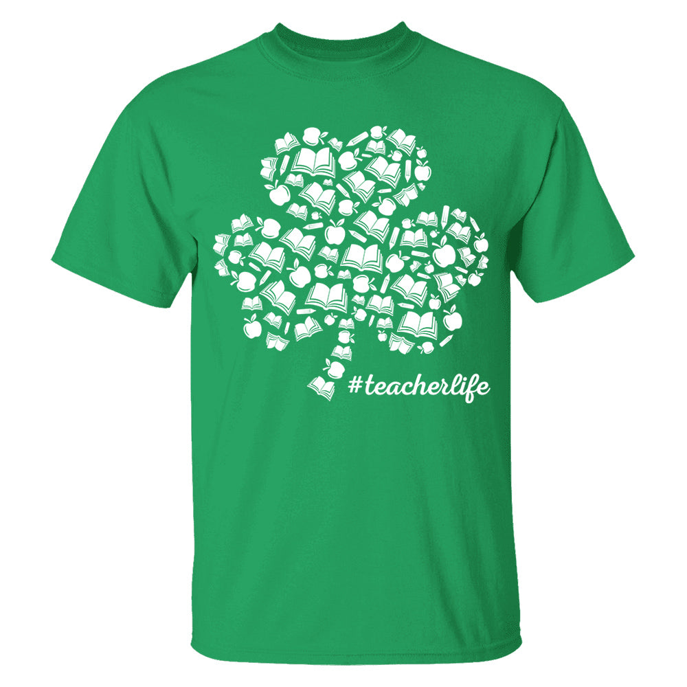 Shamrock Books Apple Pencil Teacher Element T-Shirt Patrick Day Teacher Life H2511 Do99