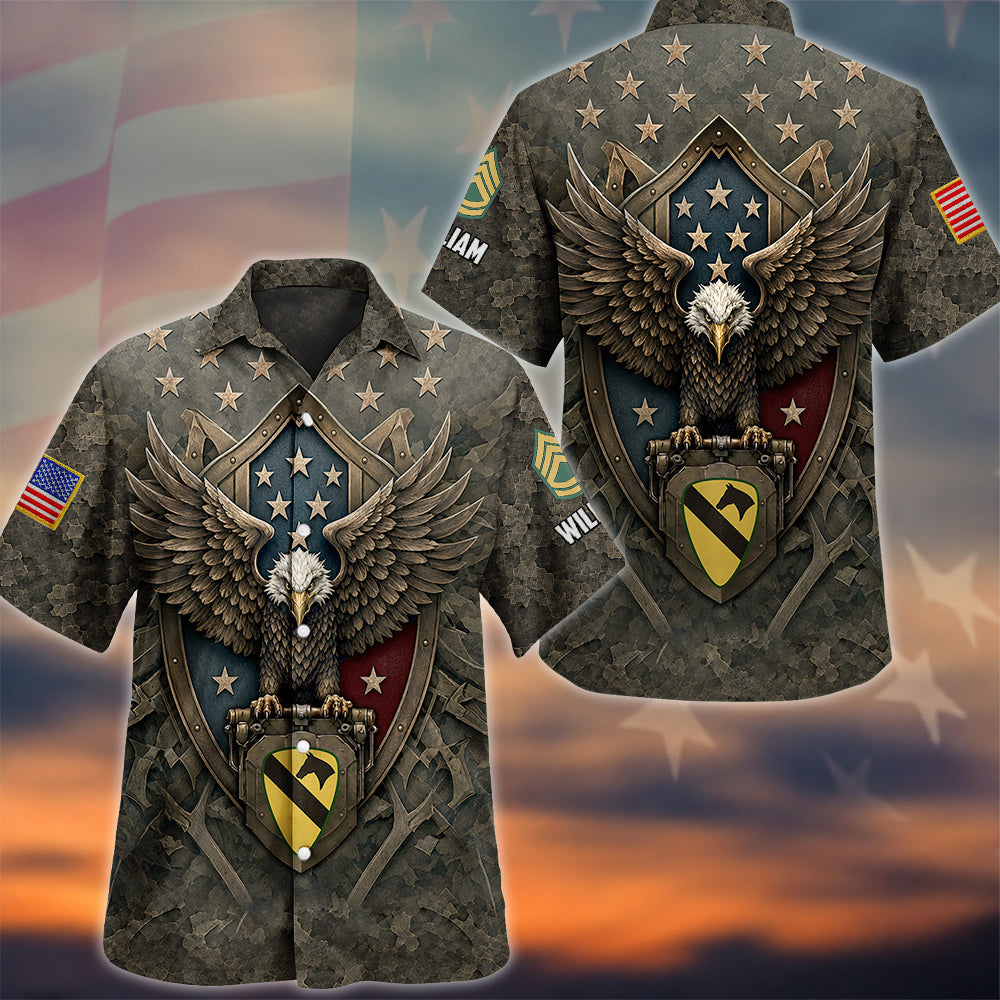 Custom All Over Print Shirt Veteran Ealge Custom Division Rank Gift For Veterans K1702 MT2