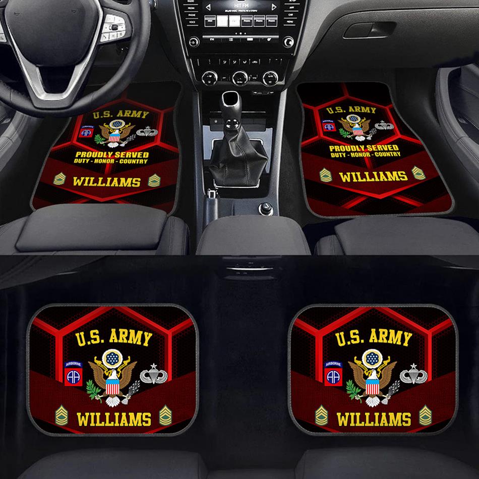  Personalized U.S Army Car Floor Mats Customized Division Badges US Military Car Accessories H2511 Trna