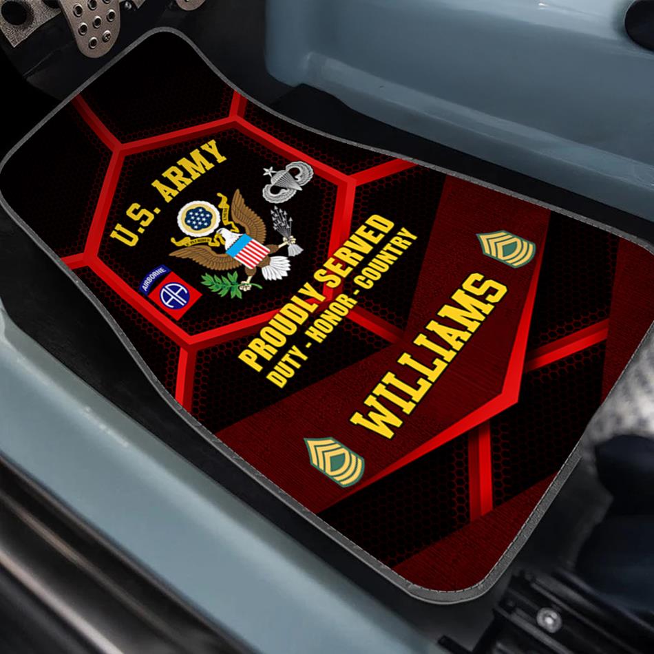  Personalized U.S Army Car Floor Mats Customized Division Badges US Military Car Accessories H2511 Trna