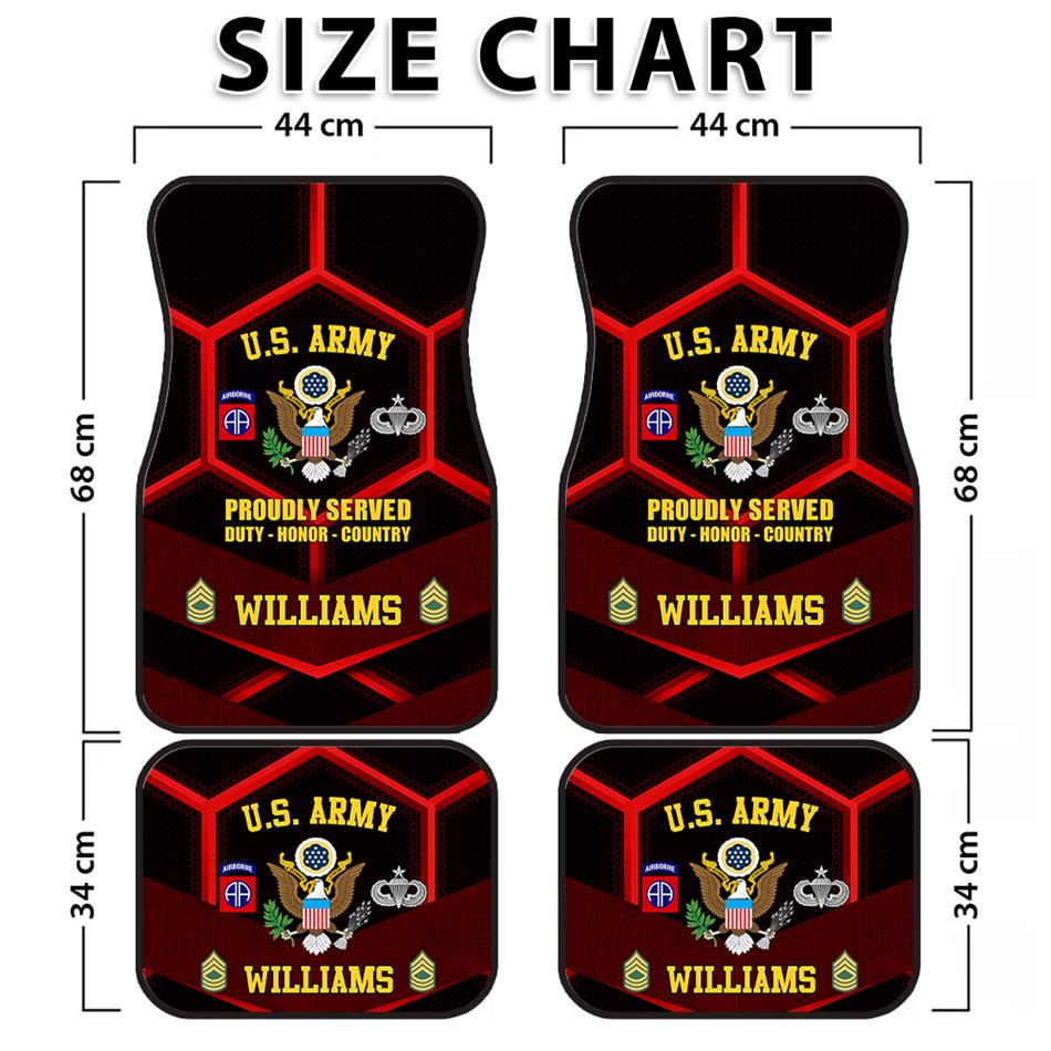  Personalized U.S Army Car Floor Mats Customized Division Badges US Military Car Accessories H2511 Trna