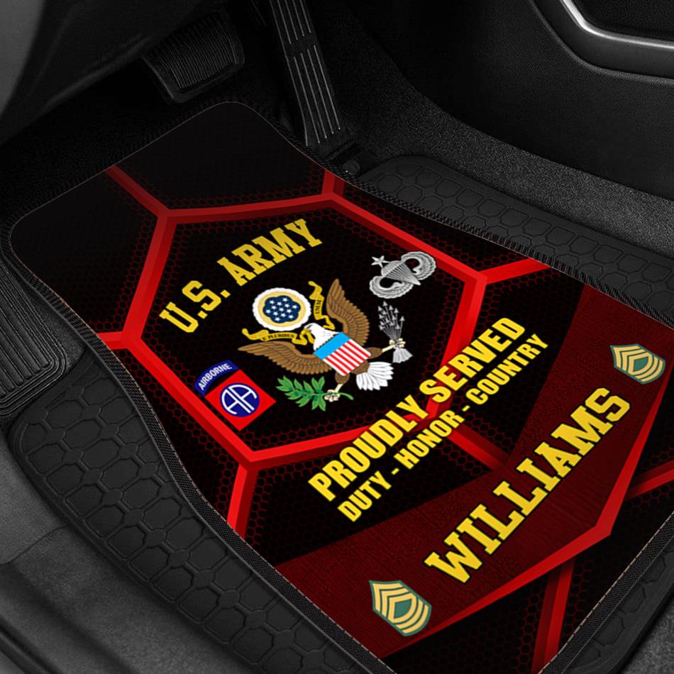  Personalized U.S Army Car Floor Mats Customized Division Badges US Military Car Accessories H2511 Trna