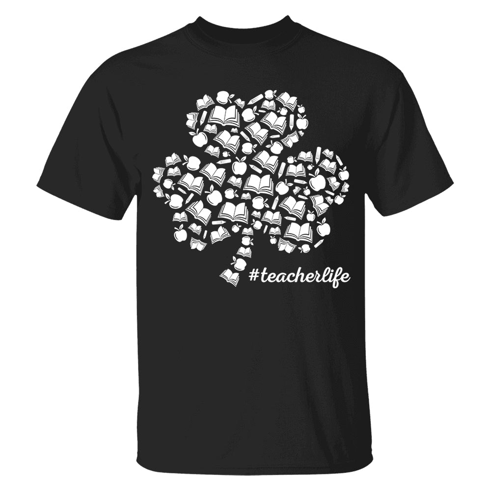 Shamrock Books Apple Pencil Teacher Element T-Shirt Patrick Day Teacher Life H2511 Do99