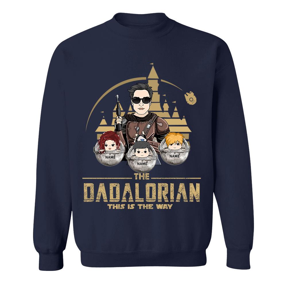 The Dadalorian This Is The Way Custom Shirt For Dad, Father Day Gifts for Dad Funny Dad Tshirt Cool Daddy Nh00