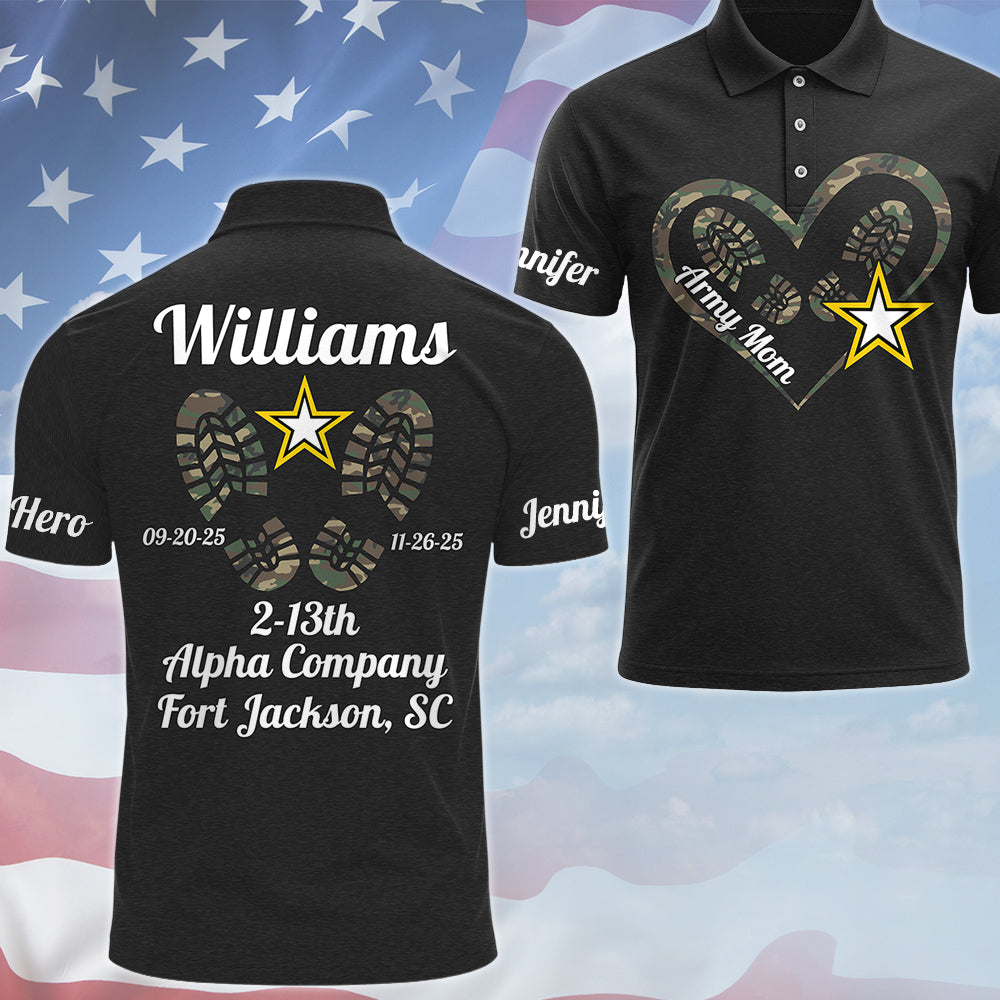 Army Mom Heart Boot Print Hoodie Personalized All Over Print Shirt Hoodie Custom with Name & Unit – My Son My Hero Gift For Military Family H2511 Trna