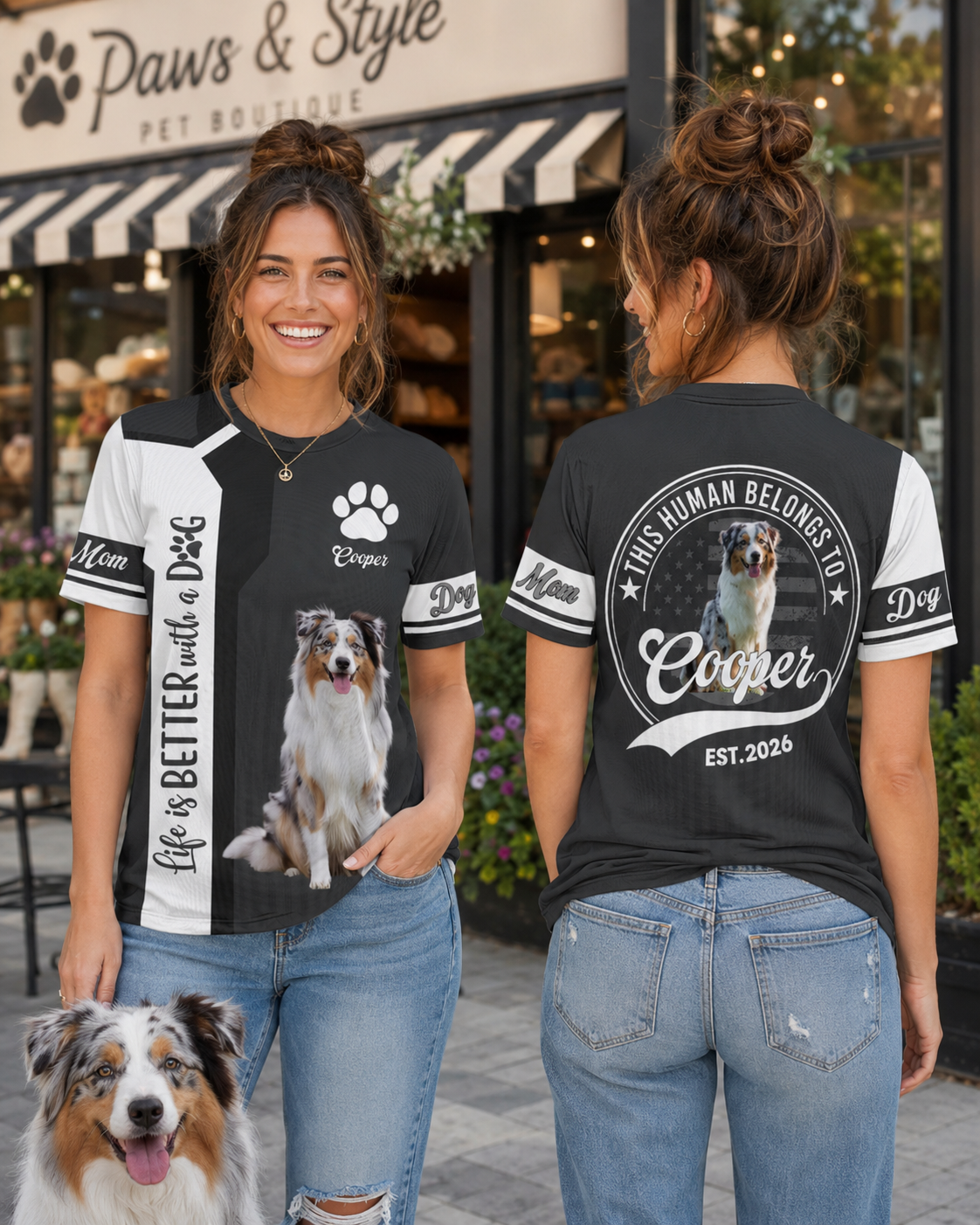 Life Is Better With A Dog, Australian Shepherd, Personalized Dog Mom Dog Dad Shirt, Gift For Dog Lover T1807 VH01
