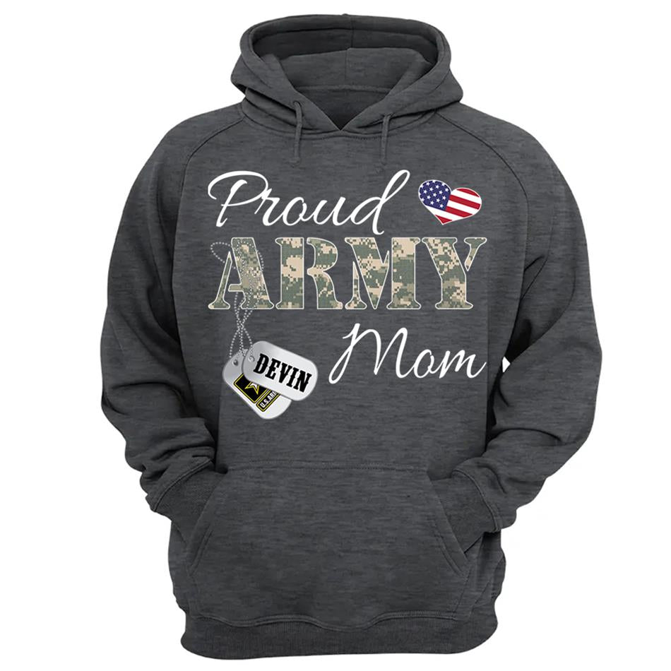 Proud Army Mom Dad Grandma Grandma Military Family Shirt Custom All Military Branches H2511 Trna