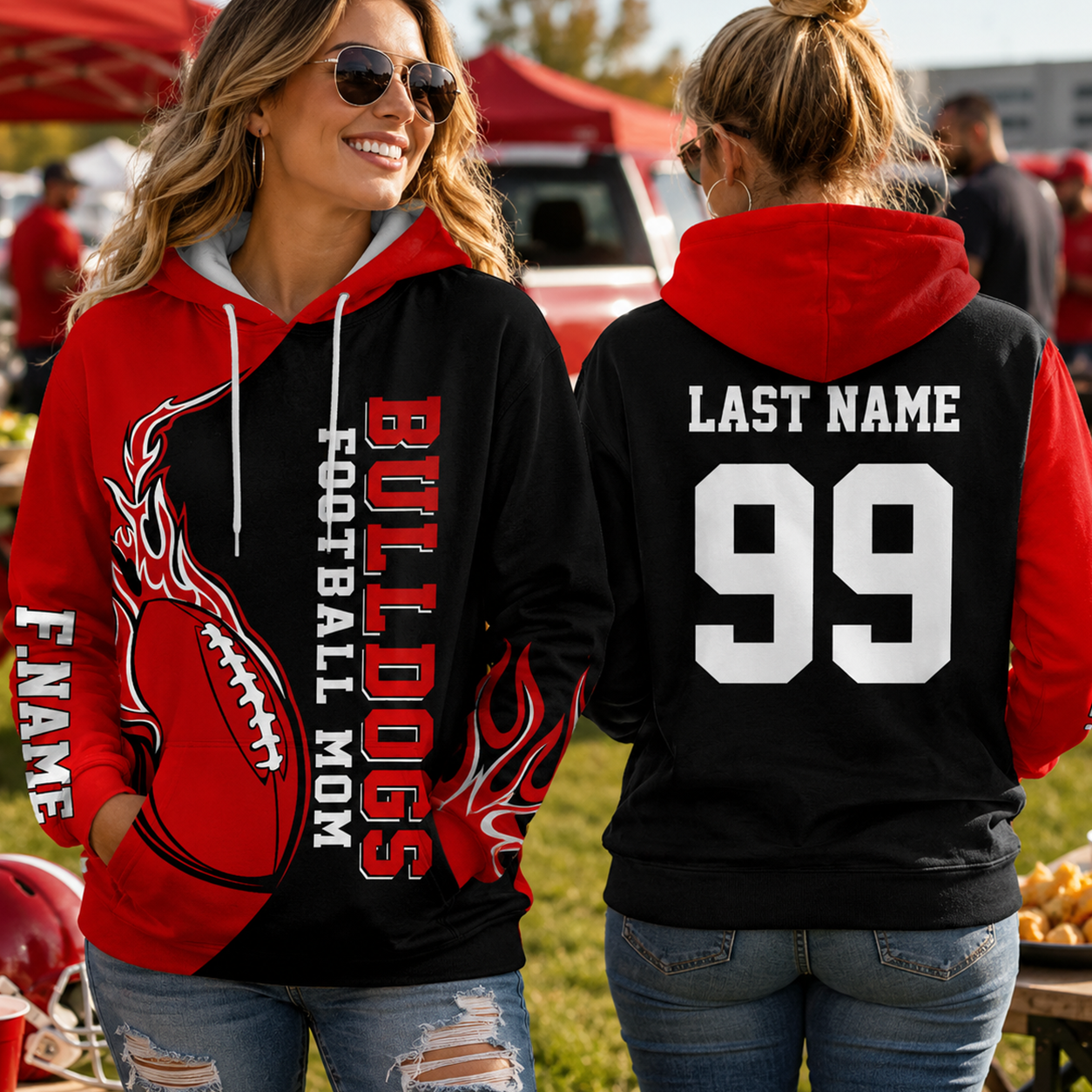 Personalized Team Name Team Spirit Football Mom All Over Print Shirt For Football Mom Dad Family Game Day Shirt H2511