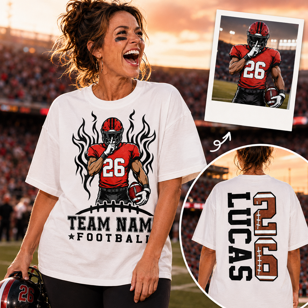 Personalized Team Football Shirt With Kids Name & Number Fall Football Season Shirt L0411 Hv01