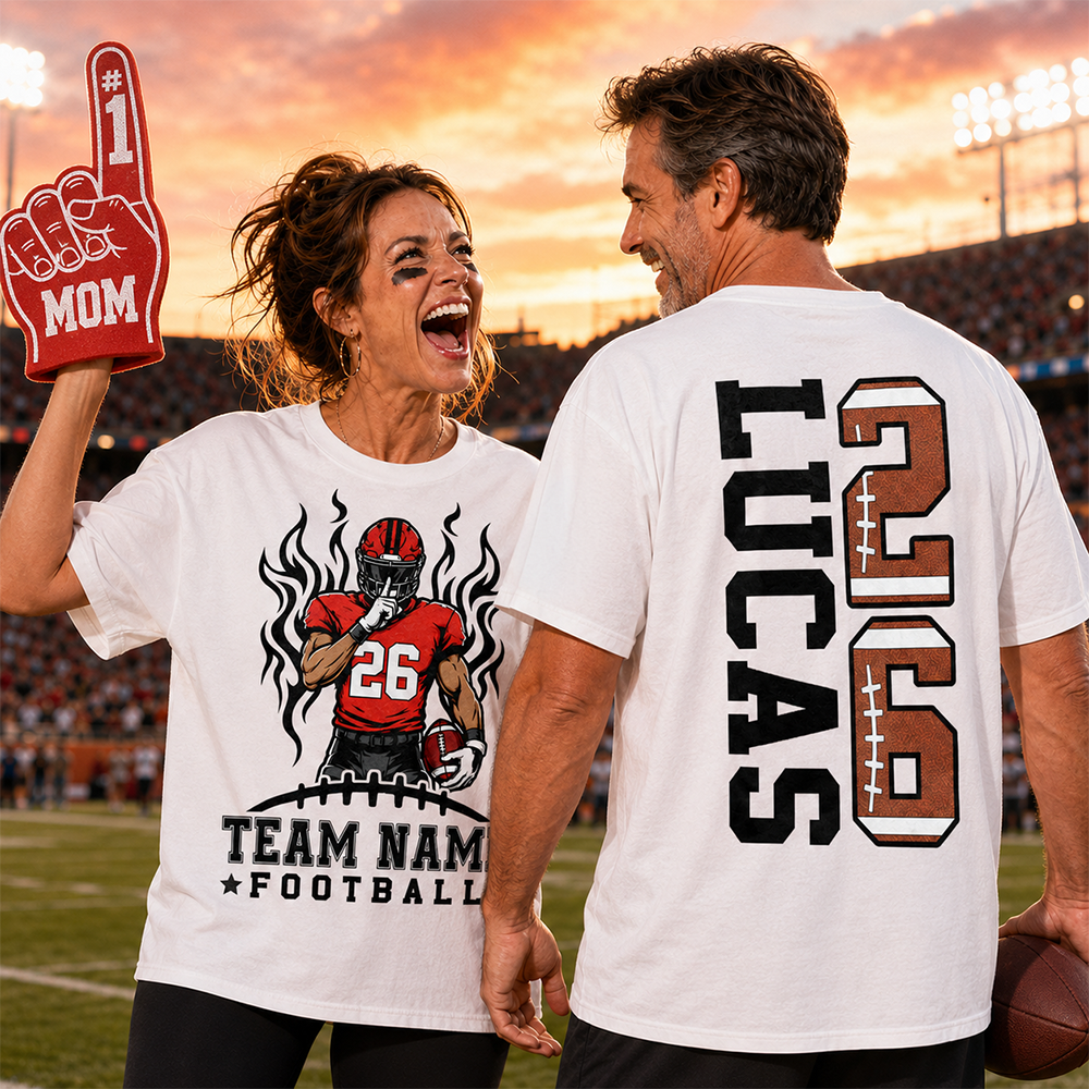 Personalized Team Football Shirt With Kids Name & Number Fall Football Season Shirt L0411 Hv01