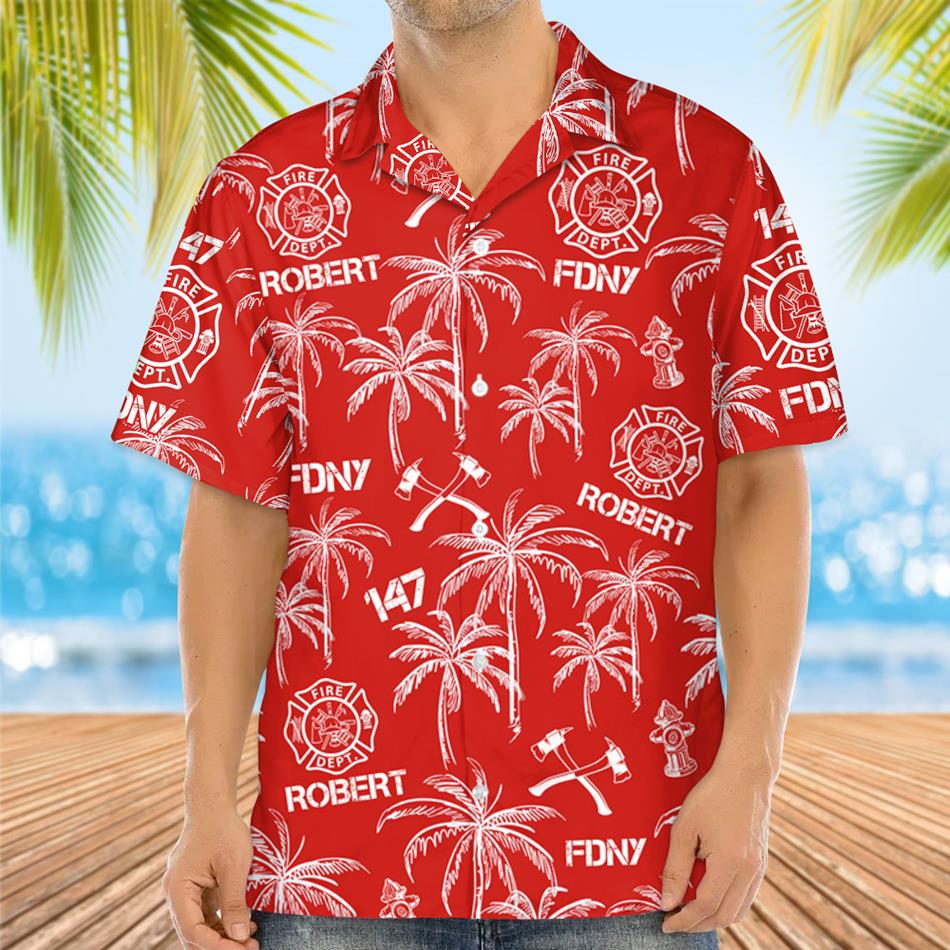 Custom Hawaiian Shirt Gift For Firefighter - Personalized Gifts For Fireman H2511 Trna