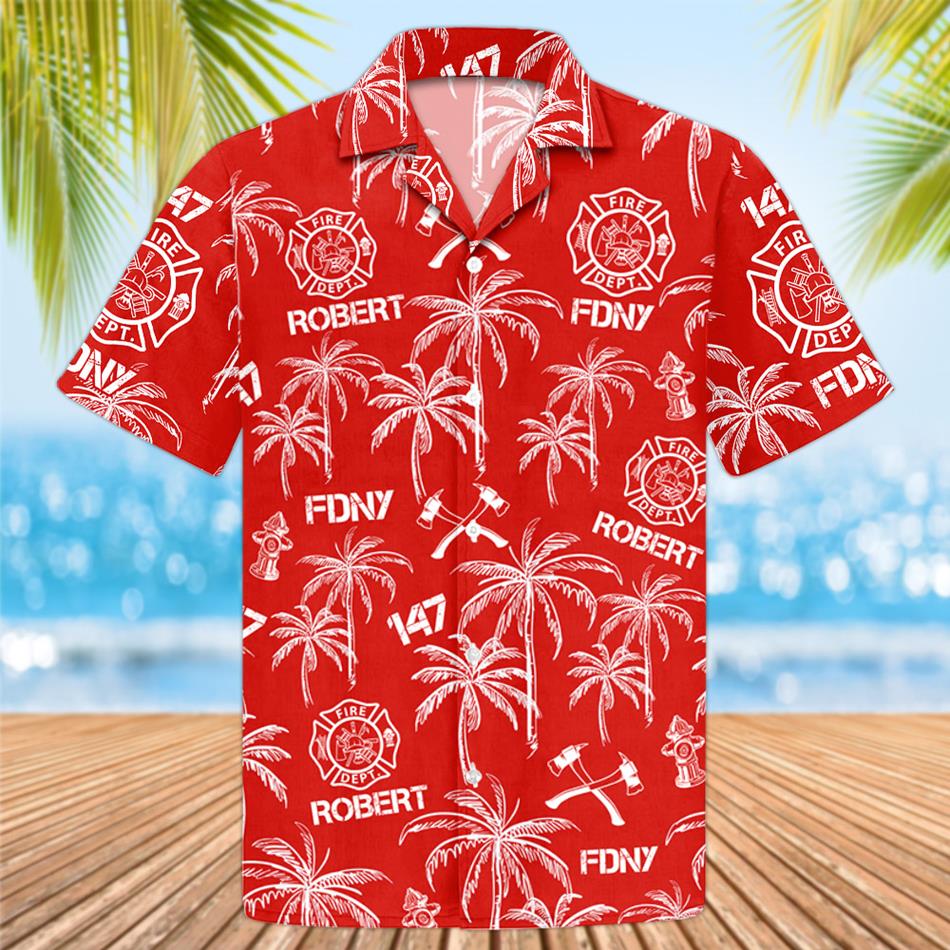 Custom Hawaiian Shirt Gift For Firefighter - Personalized Gifts For Fireman H2511 Trna