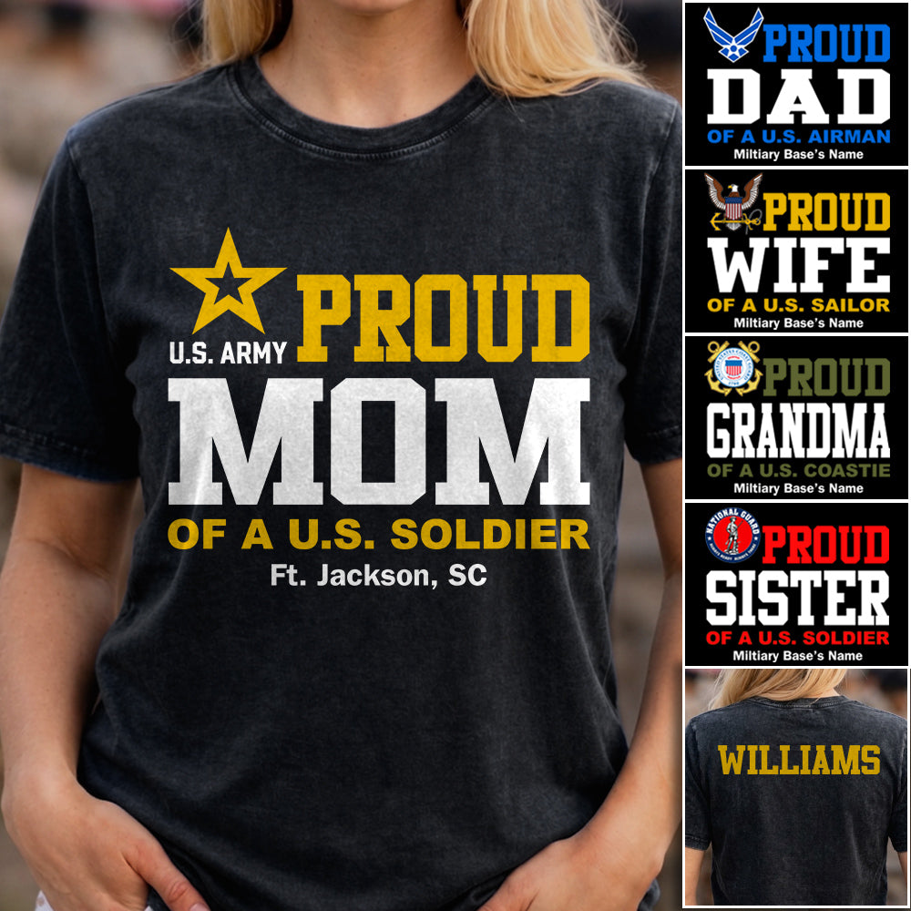 Proud Mom Of A US Soldier Shirt For Proud Mom Dad Custom Graduate Picture Shirt Military Family Matching Shirt H2511 Trna