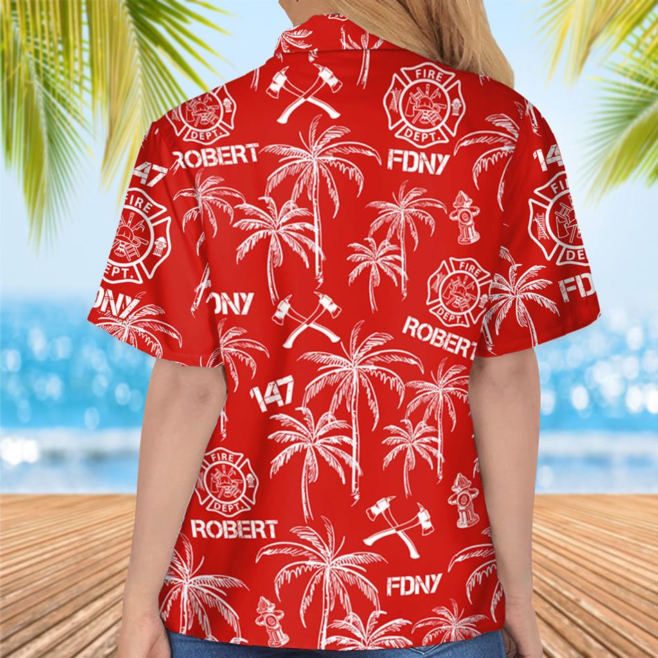Custom Hawaiian Shirt Gift For Firefighter - Personalized Gifts For Fireman H2511 Trna
