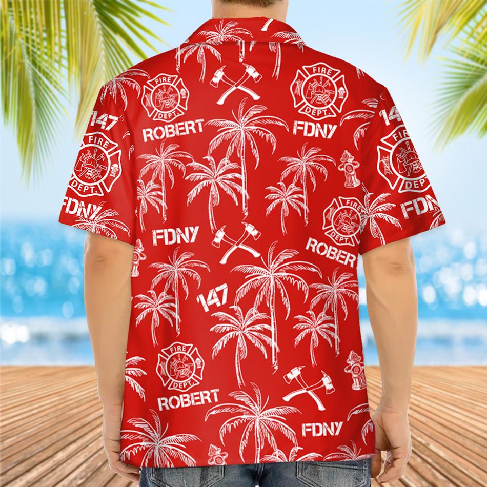 Custom Hawaiian Shirt Gift For Firefighter - Personalized Gifts For Fireman H2511 Trna
