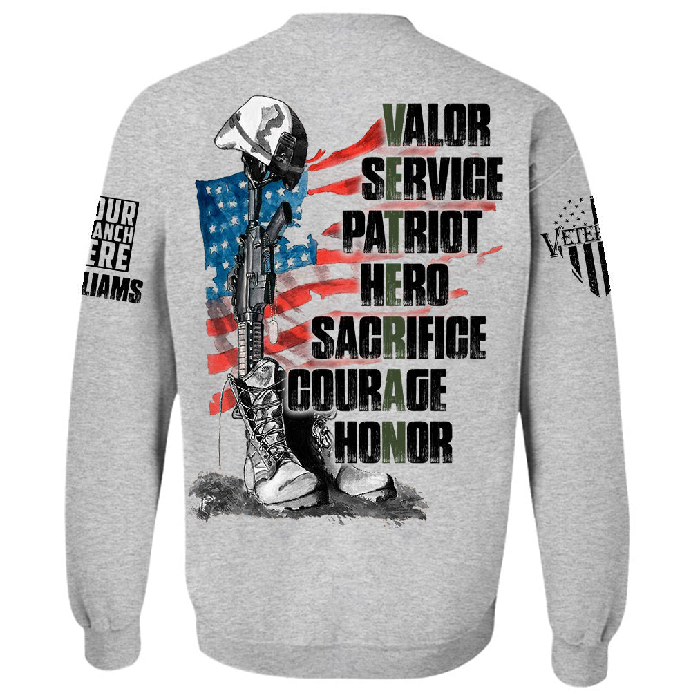 US Veteran Shirt Valor Service Patriot Hero Sacrifice Courage Honor Shirt For Veteran H2511