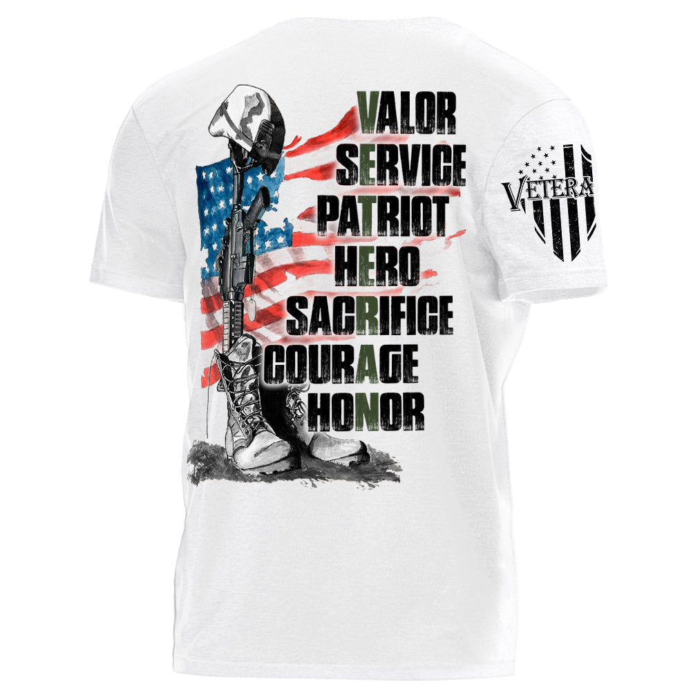 US Veteran Shirt Valor Service Patriot Hero Sacrifice Courage Honor Shirt For Veteran H2511