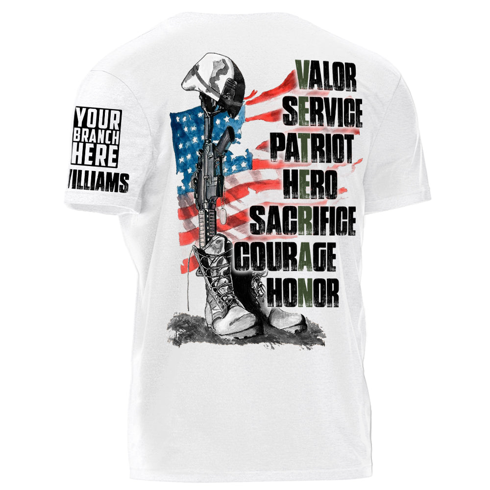US Veteran Shirt Valor Service Patriot Hero Sacrifice Courage Honor Shirt For Veteran H2511