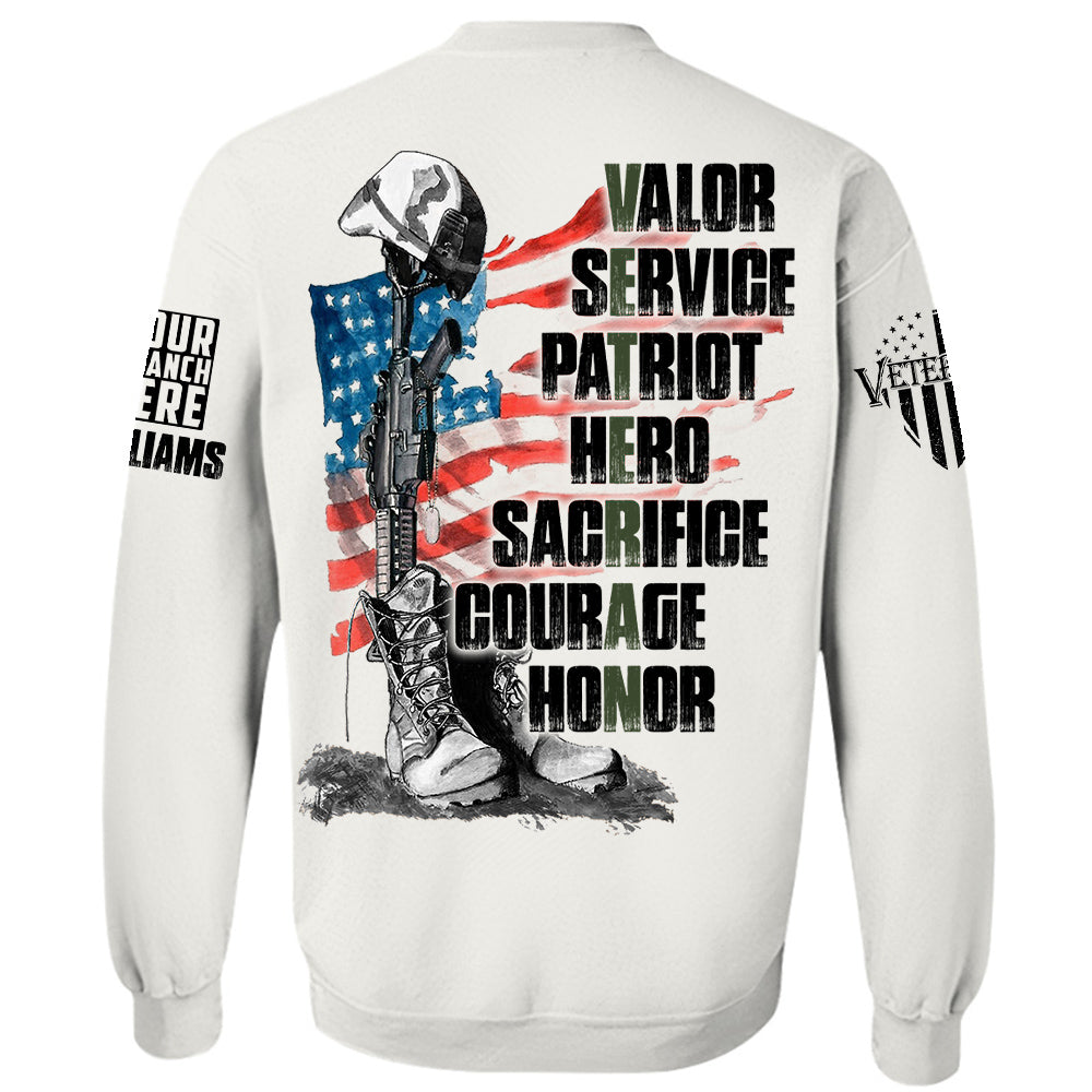 US Veteran Shirt Valor Service Patriot Hero Sacrifice Courage Honor Shirt For Veteran H2511