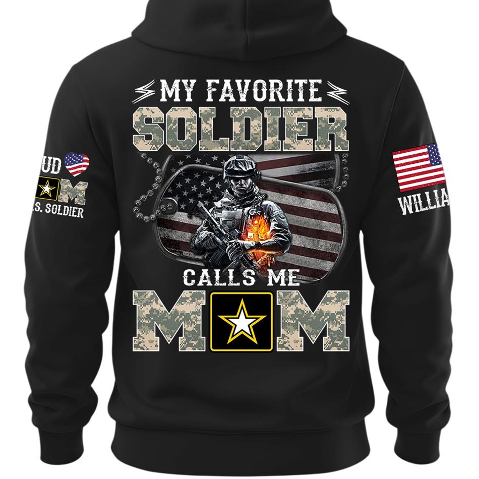My Favorite Soldier Calls Me Mom Proud Mom Dad Of A US Soldier Custom Shirt For Proud Military Mom Dad Family Day Shirt Mothers Day Fathers Day Shirt H2511 Trna