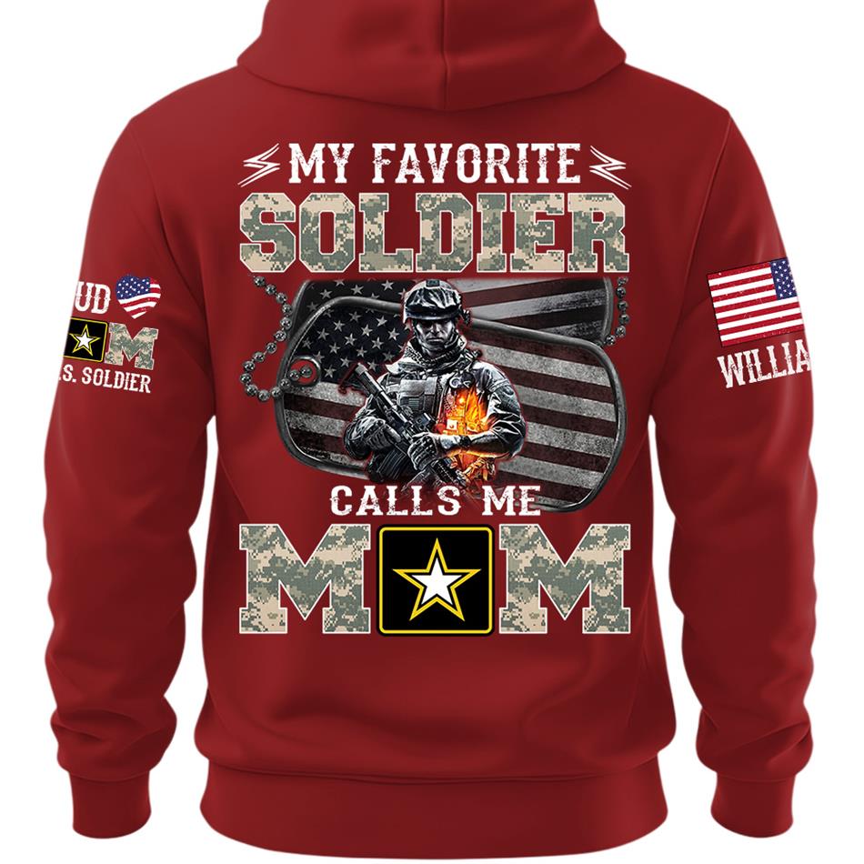 My Favorite Soldier Calls Me Mom Proud Mom Dad Of A US Soldier Custom Shirt For Proud Military Mom Dad Family Day Shirt Mothers Day Fathers Day Shirt H2511 Trna