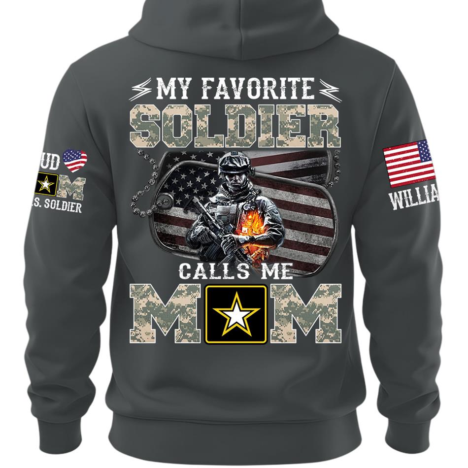 My Favorite Soldier Calls Me Mom Proud Mom Dad Of A US Soldier Custom Shirt For Proud Military Mom Dad Family Day Shirt Mothers Day Fathers Day Shirt H2511 Trna