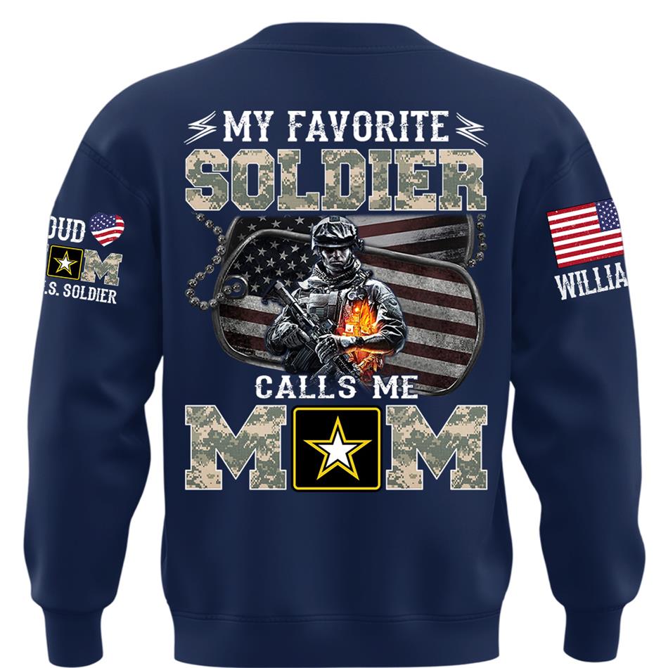 My Favorite Soldier Calls Me Mom Proud Mom Dad Of A US Soldier Custom Shirt For Proud Military Mom Dad Family Day Shirt Mothers Day Fathers Day Shirt H2511 Trna