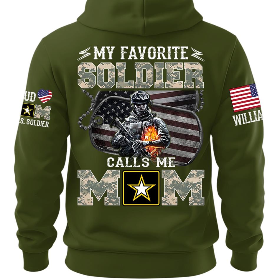 My Favorite Soldier Calls Me Mom Proud Mom Dad Of A US Soldier Custom Shirt For Proud Military Mom Dad Family Day Shirt Mothers Day Fathers Day Shirt H2511 Trna