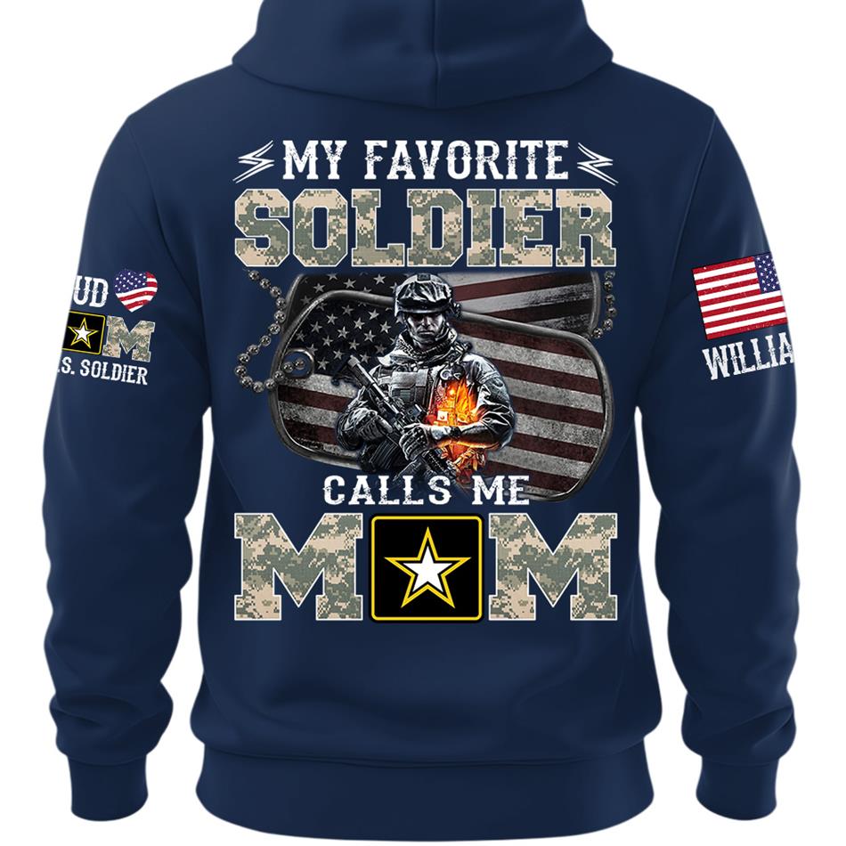 My Favorite Soldier Calls Me Mom Proud Mom Dad Of A US Soldier Custom Shirt For Proud Military Mom Dad Family Day Shirt Mothers Day Fathers Day Shirt H2511 Trna