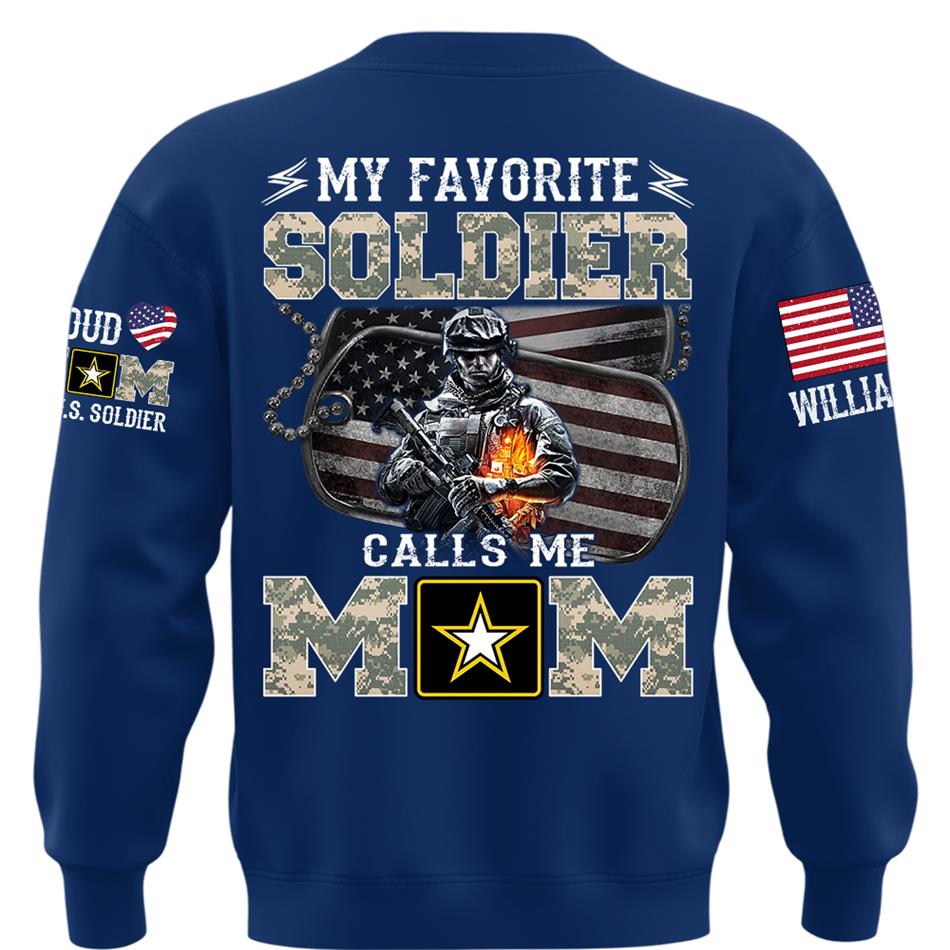 My Favorite Soldier Calls Me Mom Proud Mom Dad Of A US Soldier Custom Shirt For Proud Military Mom Dad Family Day Shirt Mothers Day Fathers Day Shirt H2511 Trna