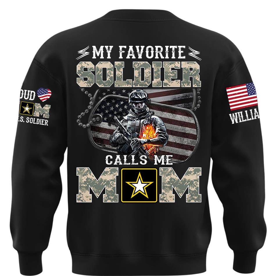 My Favorite Soldier Calls Me Mom Proud Mom Dad Of A US Soldier Custom Shirt For Proud Military Mom Dad Family Day Shirt Mothers Day Fathers Day Shirt H2511 Trna