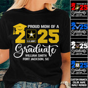 Proud Mom Dad Grandma... Of A 2025 Graduate Custom Soldier Name And Recruit Training Unit Designation Shirt For Military Family Member H2511 Trna