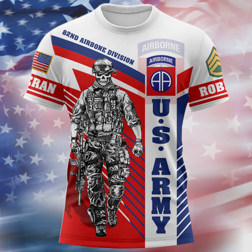 Veteran Military U.S Miltiary Veteran Soldier Custom Division Rank 3D Hoodie All Over Printed Shirt H2511 Do99