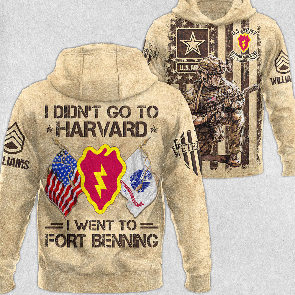 I Didn't Go To Harvard I Went To Military Base Vintage All Over Print Shirt For Veteran H2511