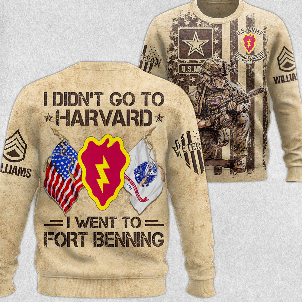 I Didn't Go To Harvard I Went To Military Base Vintage All Over Print Shirt For Veteran H2511