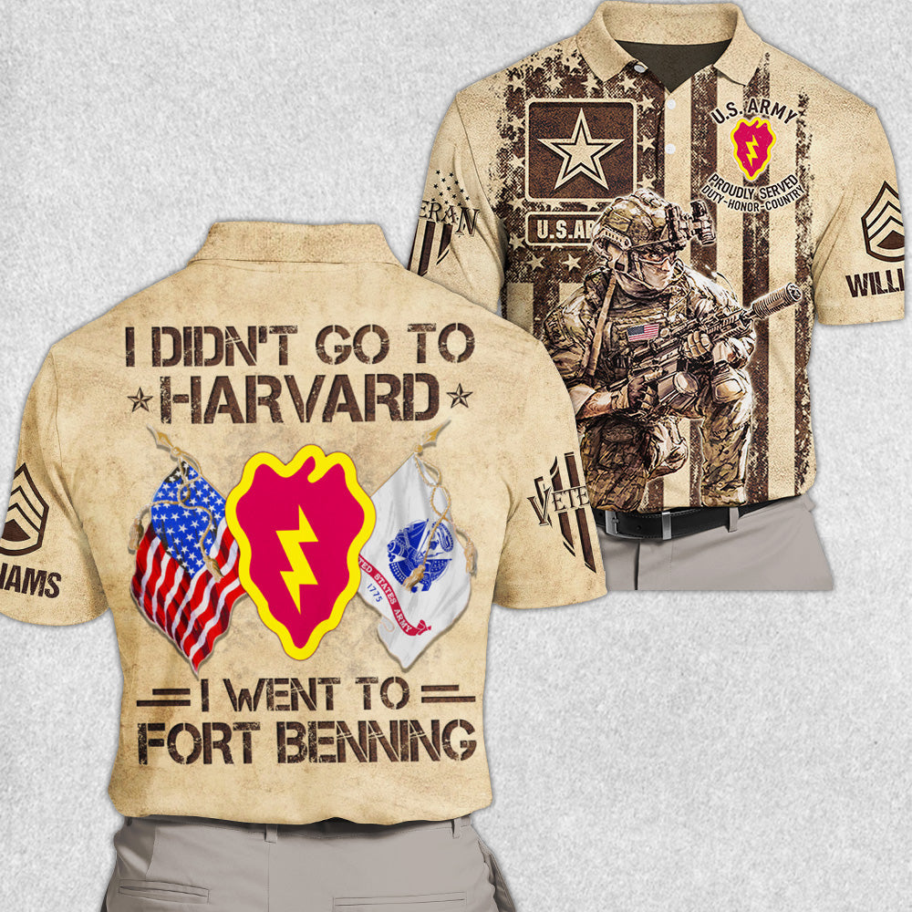 I Didn't Go To Harvard I Went To Military Base Vintage All Over Print Shirt For Veteran H2511